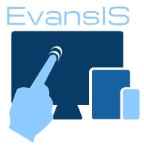 Evans Information Systems Blue on Blue Logo